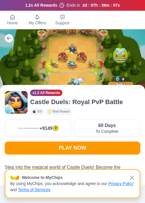 Castle Duels: Royal PvP Battleの過去最高画像（ハピタス（myChips）・2026年5月22日）