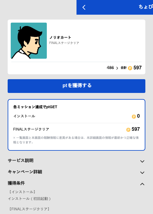 ノリオカートの過去最高画像（ちょびリッチ（GF Rewards）・2026年5月19日）