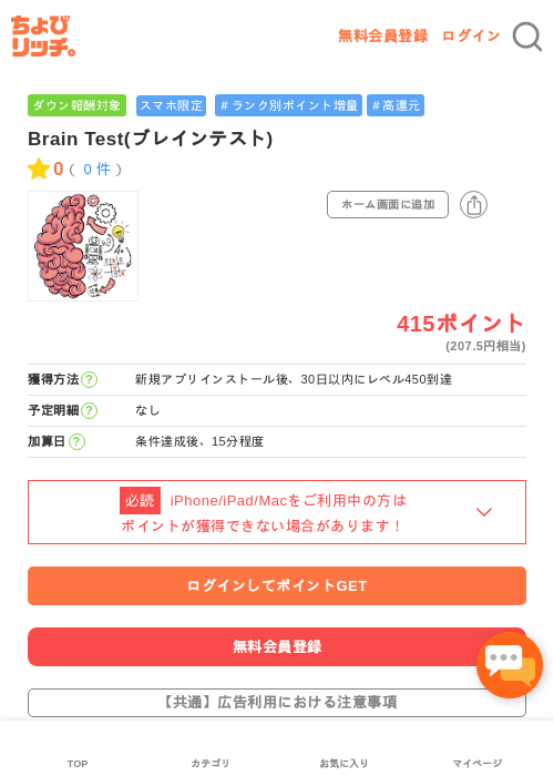 Brain Test(ブレインテスト)の過去最高画像（ちょびリッチ・2026年5月3日）