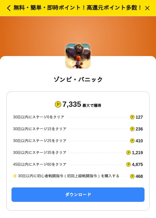 ゾンビ・パニックの過去最高画像（ハピタス（SKYFLAG）・2026年5月17日）