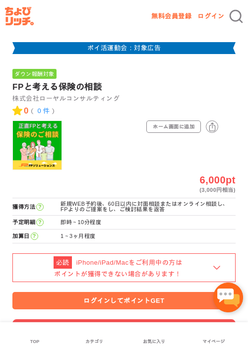FPと考える保険の相談の過去最高画像（ちょびリッチ・2026年4月30日）
