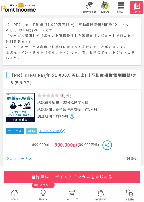 クリアル 投資の過去最高画像（ポイントインカム・2026年3月25日）