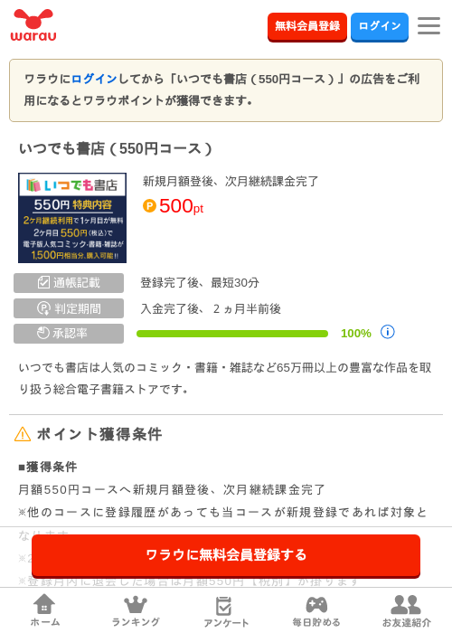 いつでも書店 550の過去最高画像（ワラウ・2026年4月6日）