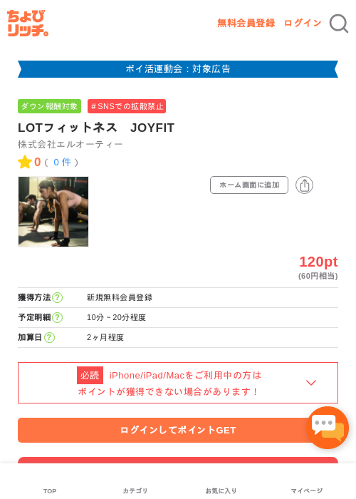 JOYFITの過去最高画像（ちょびリッチ・2026年4月30日）