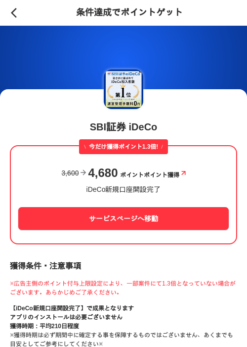 SBI証券 iDeCoの掲載記録画像（メルカリ（ポイントゲット）・2026年7月17日）