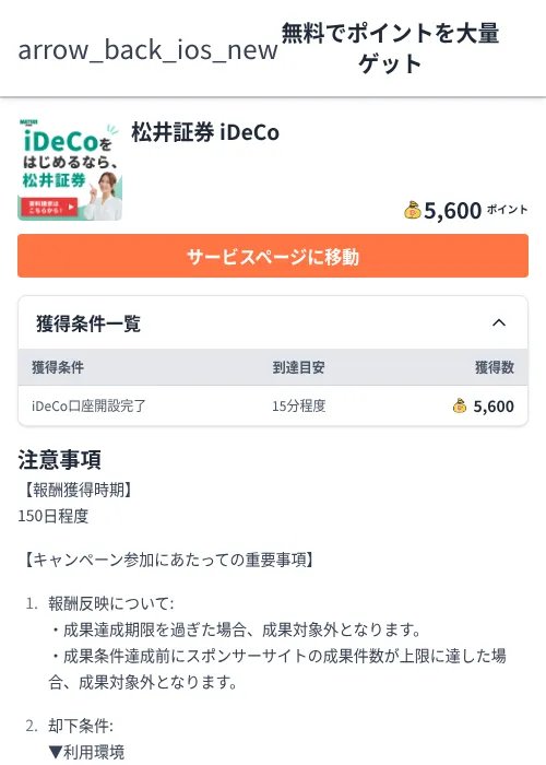 松井証券 iDeCoの過去最高画像（ちょびリッチ（Zucks）・2026年6月5日）