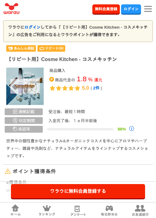 コスメキッチンの過去最高画像（ワラウ・2026年5月1日）