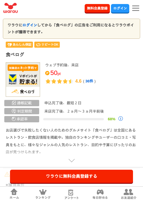 食べログの過去最高画像（ワラウ・2026年4月3日）