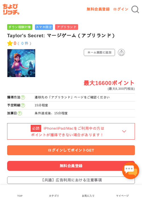Taylor's Secret: マージゲーム（アプリランド）の過去最高画像（ちょびリッチ・2026年5月16日）