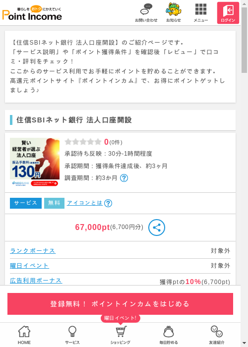 法人 口座の過去最高画像（ポイントインカム・2026年3月8日）