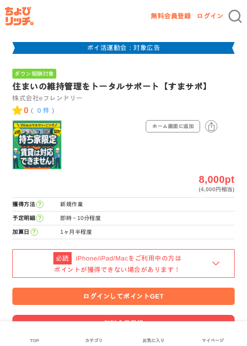 住まいの維持管理をトータルサポート【すまサポ】の過去最高画像（ちょびリッチ・2026年4月30日）
