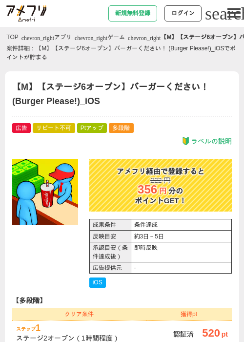 【M】【ステージ6オープン】バーガーください！ (Burger Please!)_iOSの過去最高画像（アメフリ・2026年5月2日）
