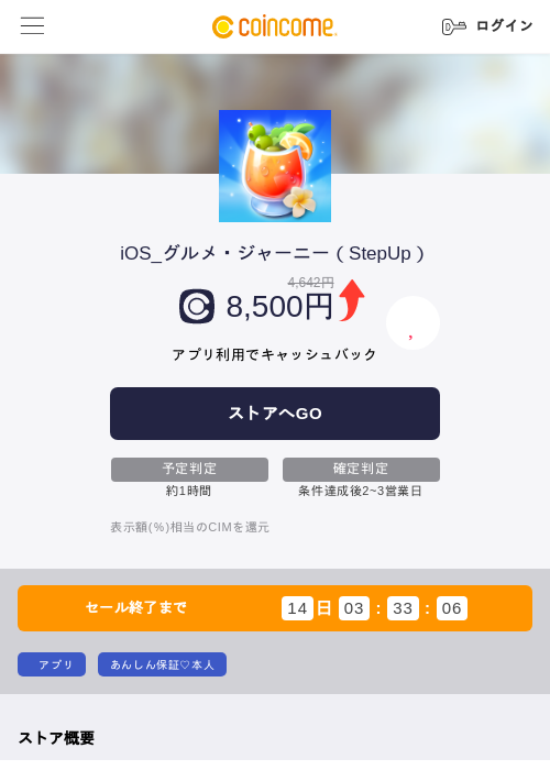 iOS_グルメ・ジャーニー（StepUp）の過去最高画像（COINCOME・2026年5月22日）