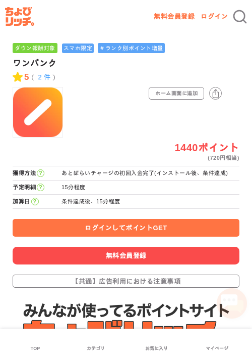 ワンバンクの過去最高画像（ちょびリッチ・2026年5月3日）