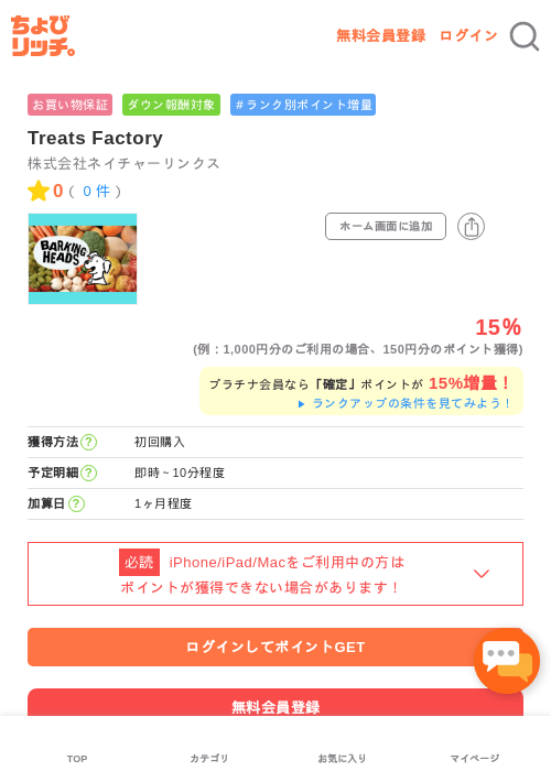 Treats Factoryの過去最高画像（ちょびリッチ・2026年5月2日）