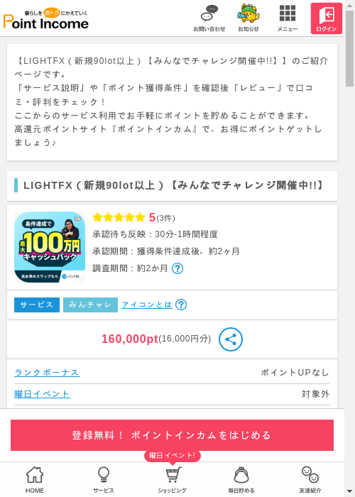 LIGHT FXの過去最高画像（ポイントインカム・2026年3月8日）