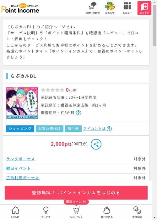 らぶカルBLの過去最高画像（ポイントインカム・2026年3月8日）