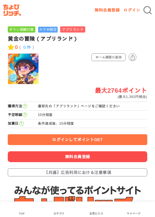黄金の冒険（アプリランド）の過去最高画像（ちょびリッチ・2026年5月15日）
