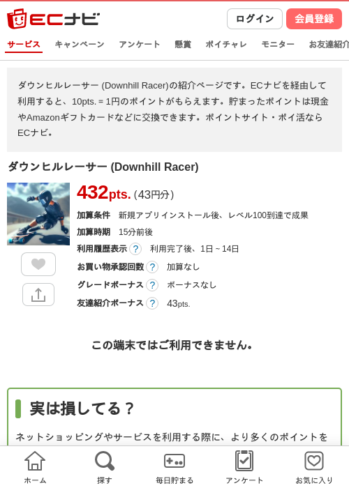 ダウンヒルレーサー (Downhill Racer)の過去最高画像（ECナビ・2026年4月26日）