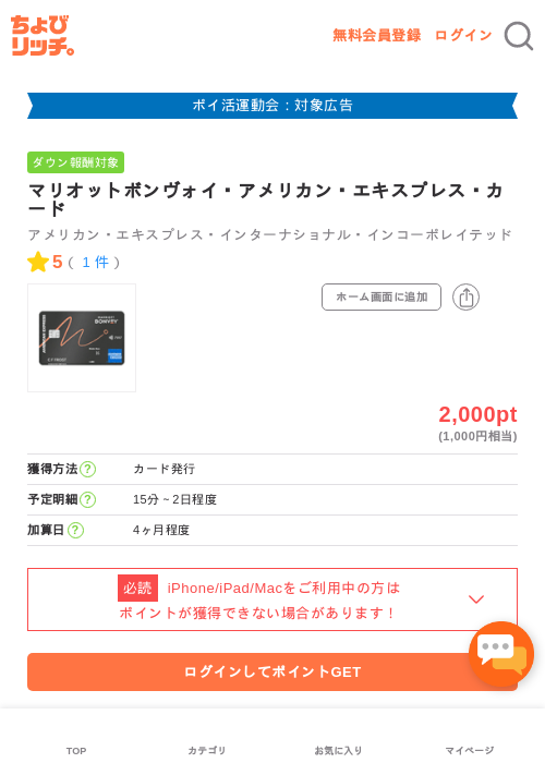 アメックスの過去最高画像（ちょびリッチ・2026年4月28日）