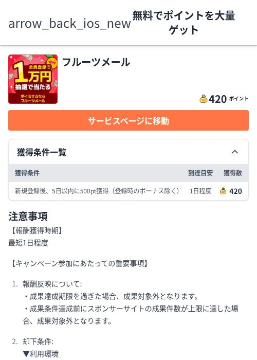 フルーツメールの過去最高画像（ちょびリッチ（Zucks）・2026年6月5日）