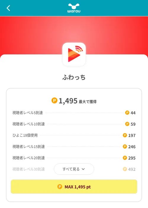 ふわっちの掲載記録画像（ワラウ（SKYFLAG）・2026年8月9日）