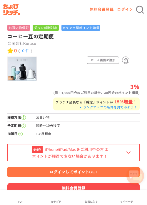 コーヒーの過去最高画像（ちょびリッチ・2026年5月1日）