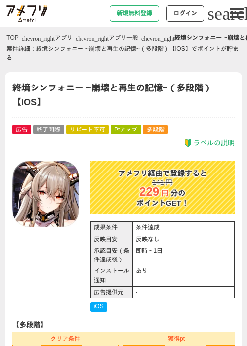 終境シンフォニー ~崩壊と再生の記憶~（多段階）【iOS】の過去最高画像（アメフリ・2026年4月29日）
