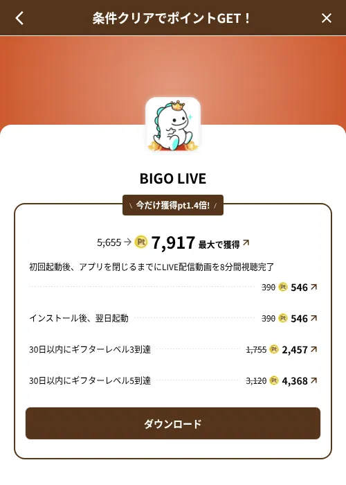 BIGO LIVEの掲載記録画像（げん玉（SKYFLAG）・2026年8月9日）