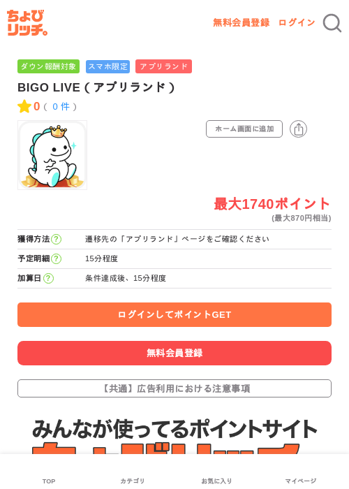 BIGO LIVE（アプリランド）の過去最高画像（ちょびリッチ・2026年5月16日）
