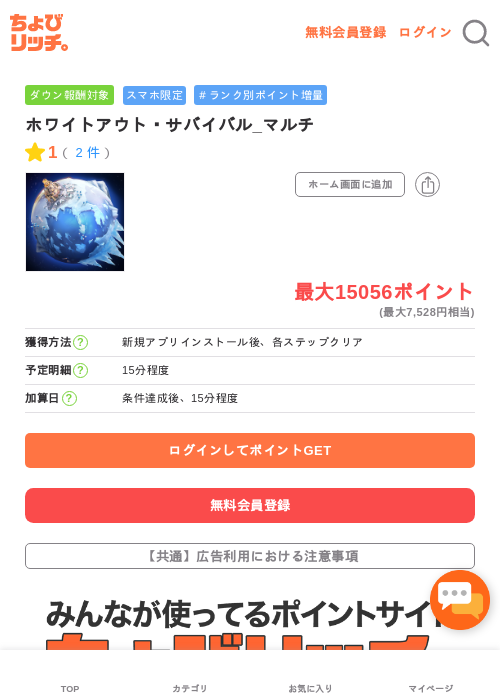 ホワイトアウト サバイバルの過去最高画像（ちょびリッチ・2026年5月3日）