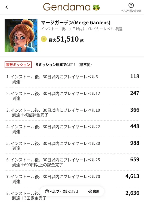 マージガーデン(Merge Gardens)の過去最高画像（げん玉（AppDriver）・2026年6月14日）