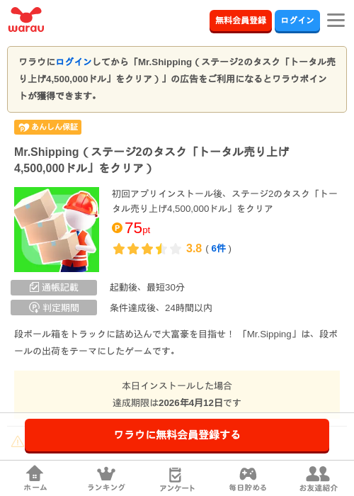 Mr.Shippingの過去最高画像（ワラウ・2026年4月6日）