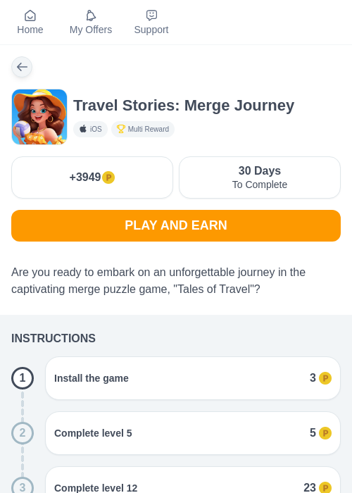 Travel Stories: Merge Journeyの過去最高画像（モッピー（myChips）・2026年5月8日）