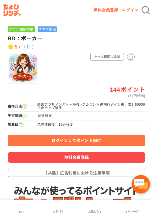 RD：ポーカーの過去最高画像（ちょびリッチ・2026年5月3日）
