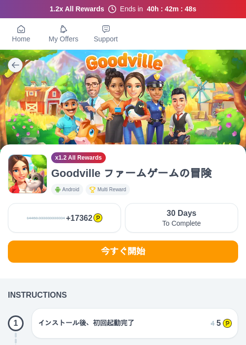 Goodville ファームゲームの冒険の過去最高画像（ハピタス（myChips）・2026年5月29日）