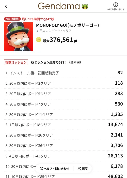MONOPOLY GO!(モノポリーゴー)の過去最高画像（げん玉（AppDriver）・2026年6月14日）