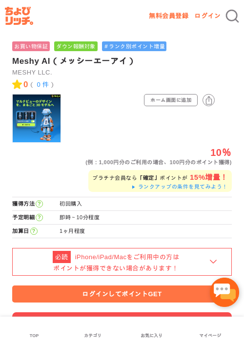 Meshy AI（メッシーエーアイ）の過去最高画像（ちょびリッチ・2026年5月2日）