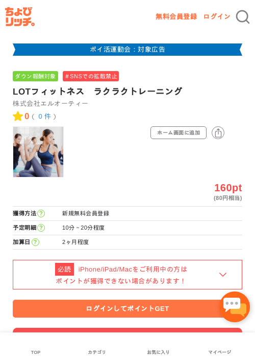 LOTフィットネス　ラクラクトレーニングの過去最高画像（ちょびリッチ・2026年4月30日）
