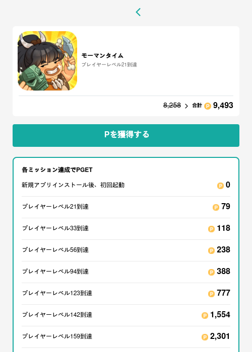 モーマンタイムの過去最高画像（モッピー（GF Rewards）・2026年5月15日）