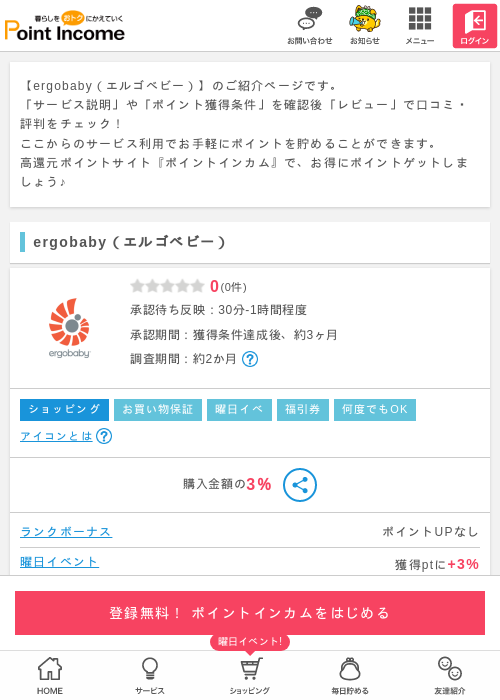 ergobaby（エルゴベビー）の過去最高画像（ポイントインカム・2026年5月16日）