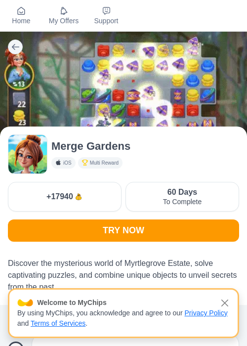 Merge Gardensの過去最高画像（ちょびリッチ（myChips）・2026年5月19日）