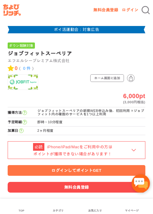 ジョブフィットスーペリアの過去最高画像（ちょびリッチ・2026年4月30日）