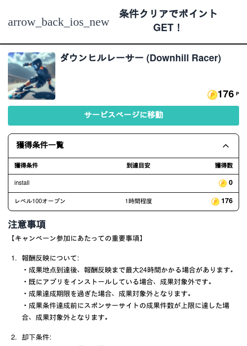ダウンヒルレーサー (Downhill Racer)の過去最高画像（モッピー（Zucks）・2026年5月6日）