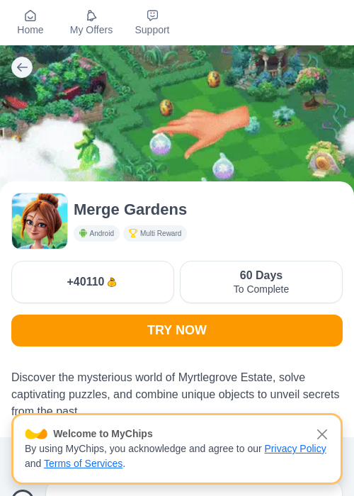 Merge Gardensの掲載記録画像（ちょびリッチ（myChips）・2026年6月5日）