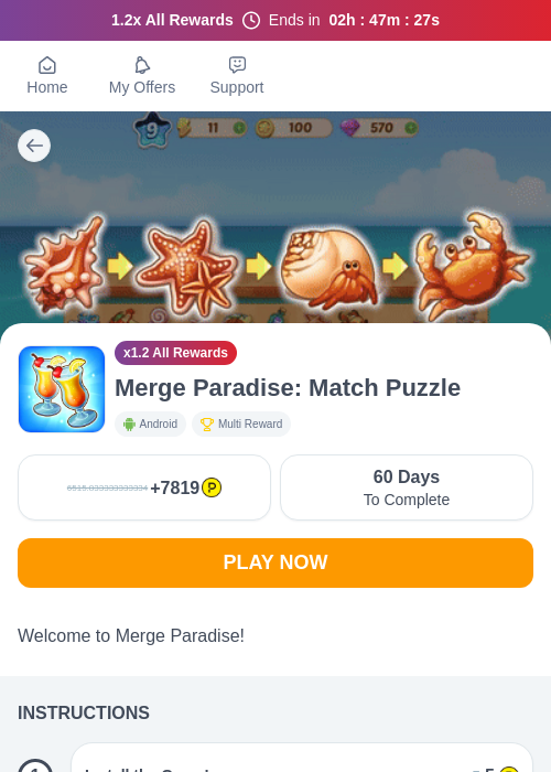 Merge Paradise: Match Puzzleの過去最高画像（ハピタス（myChips）・2026年5月24日）