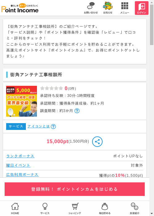 街角アンテナ工事相談所の過去最高画像（ポイントインカム・2026年3月10日）