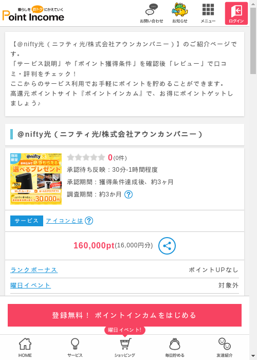niftyの過去最高画像（ポイントインカム・2026年3月8日）