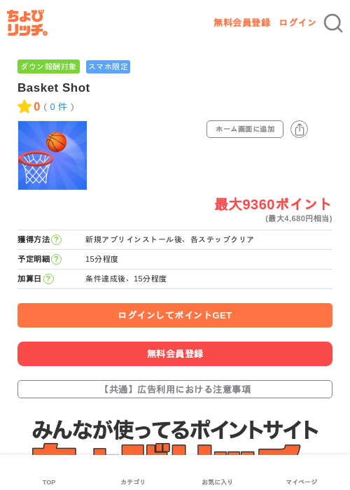 Basket Shotの掲載記録画像(ちょびリッチ・2026年6月16日)