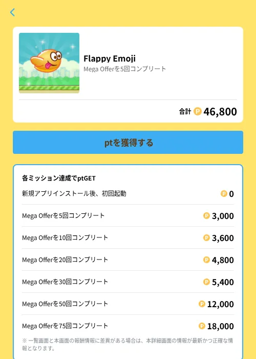 Flappy Emojiの掲載記録画像(Powl(GF Rewards)・2026年6月21日)